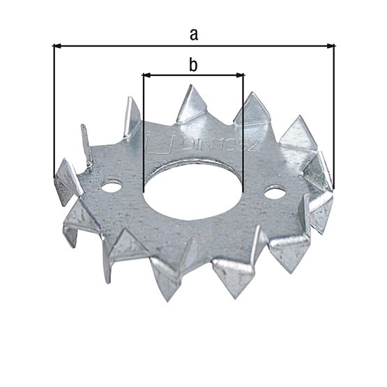 Produktbild Alberts Scheibendübel mit Zähnen, doppelseitig, sendz.vz., Außen:Ø48 mm,  Innen:Ø17 mm