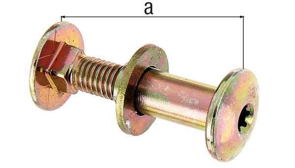 Produktbild Alberts Flachrundschraube,Multi-Fix,mit Mutter gelb verzinkt M8x30 L 50mm Box à 2 St.