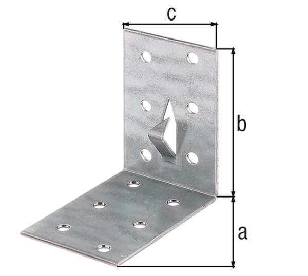 Produktbild Alberts Lochplattenwinkel,Fixierkralle z.Einschlagen,sendzimirverzinkt,TxHxB 60x60x40mm