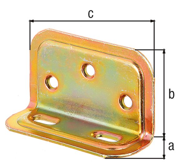 Produktbild Alberts Breitwinkel, geprägt,mit Langloch,zinkphosphatiert,weiß besch.,TxHxB 25x40x70 mm