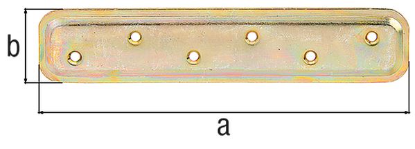 Produktbild Alberts Flachverbinder, geprägt, galv. gelb verzinkt, LxB 180x40 mm
