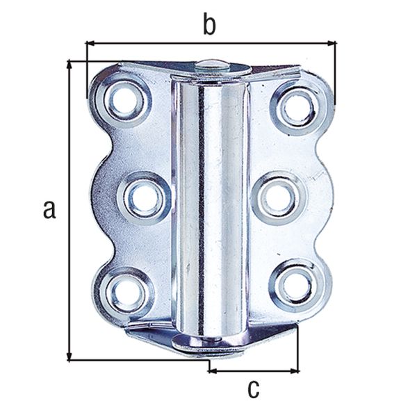 Produktbild Alberts Scharnier, selbstschließend, galv. blau verzinkt, LxB 70x65 mm, Karte à 1 St.