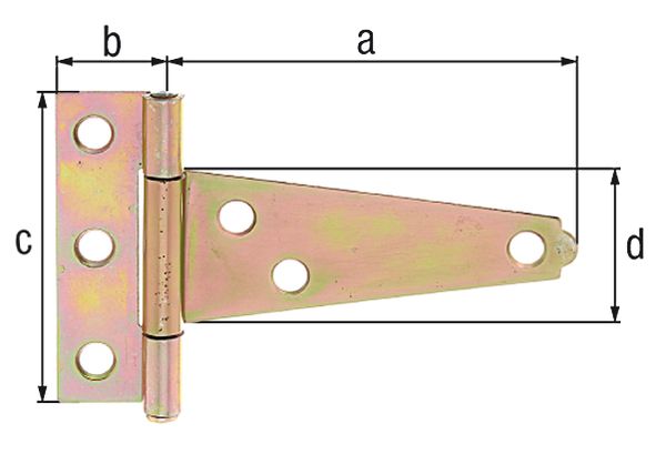 Produktbild Alberts Kistenband, gelb verzinkt, Scharnier LxB 60x20, Band LxB 75x29 mm, Karte à 2 St.