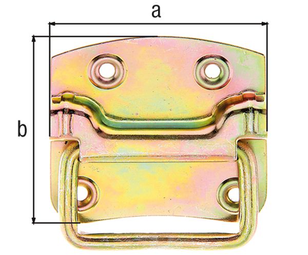 Produktbild Alberts Kistengriff, galv. gelb verzinkt, Platte BxH 80x74 mm, Tiefe 11 mm, Karte à 1 St