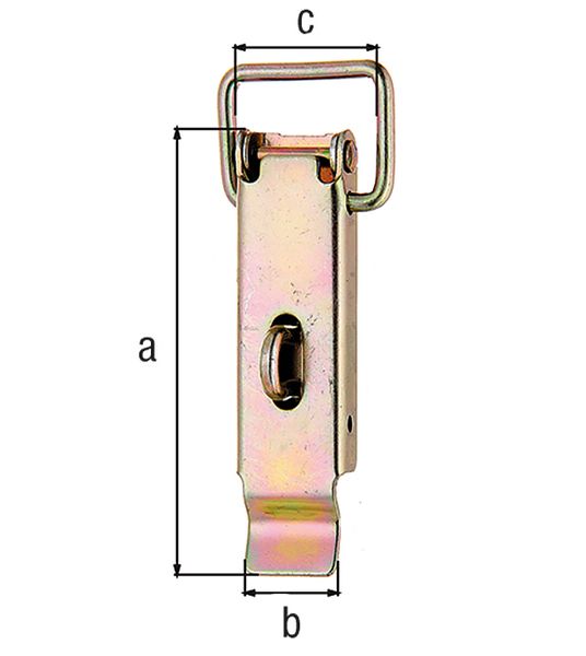 Produktbild Alberts Kistenverschluss, mit Schlossöse, ohne Haken, galv. gelb verzinkt, HxB 117x29 mm bild 2