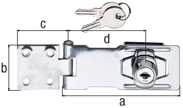 Produktbild Alberts Sicherheits-Überfalle abschließbar chromatiert LxB Überf. 100x41,5 L Platte:40mm