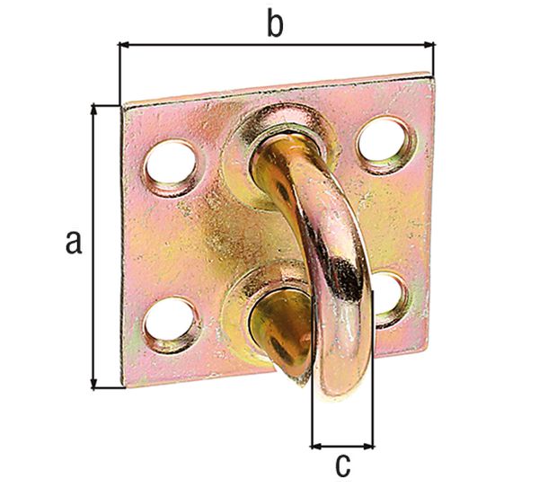 Produktbild Alberts Öse auf Platte, verzinkt, LxB Platte 37x37 mm