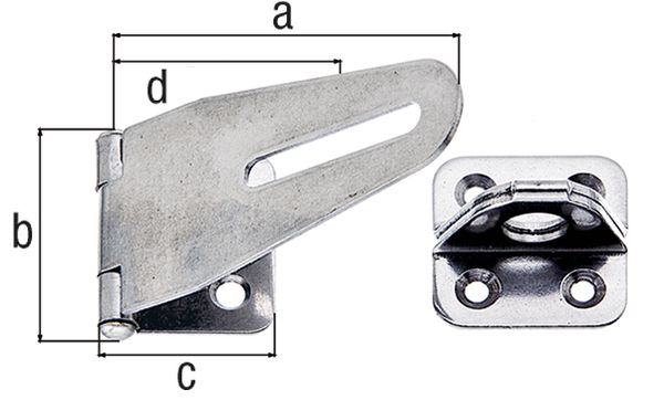 Produktbild Alberts Sicherheits-Überfalle,  Edelstahl,  LxB Überfalle: 83x37, L Platte: 30 mm