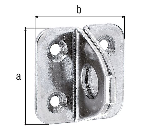 Produktbild Alberts Öse auf Platte, Edelstahl, LxB Platte 35x35 mm
