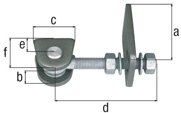Produktbild Alberts Torband f.180° Öffnung kurz Schrauben etc.fvz. Bolzen etc.VA z.Anschweißen M24 bild 2