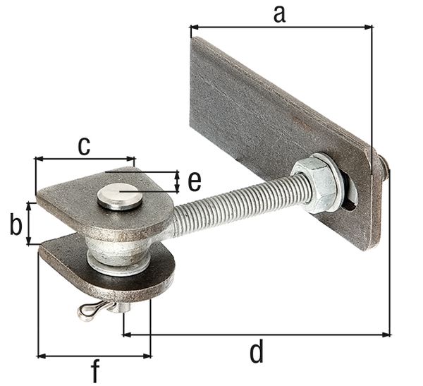 Produktbild Alberts Torband f.180° Öffnung, lang, VA, z.Anschweißen, Gew.M20