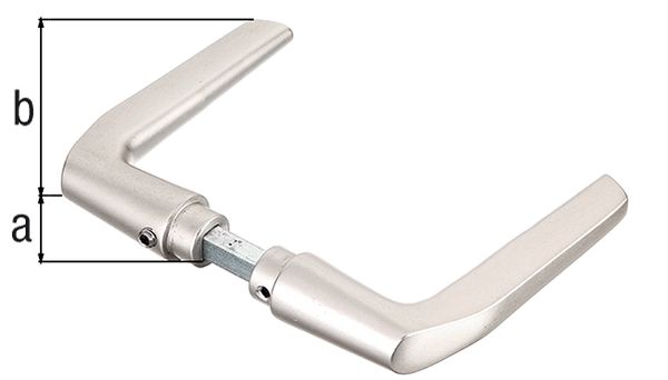 Produktbild Alberts Türdrücker, Alu, silberf.elox.f.Schlossk.50-60mm, Griffbreite 115mm