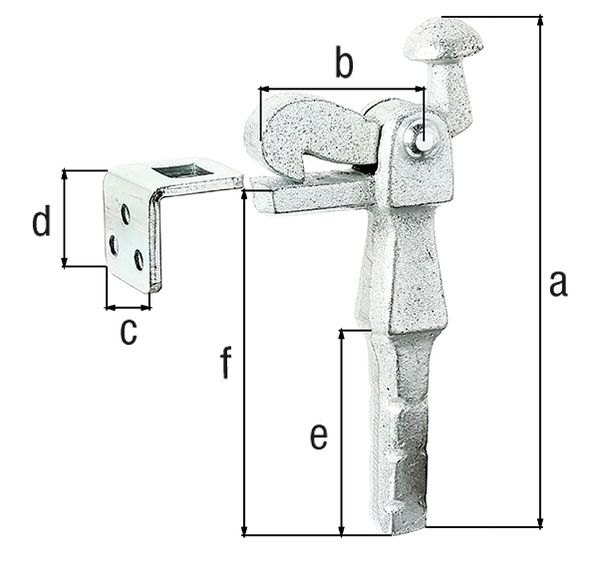 Produktbild Alberts Torfeststeller f.d.Befest.i.Boden Grauguss galv.blau verz.z.Einbetonieren H191mm