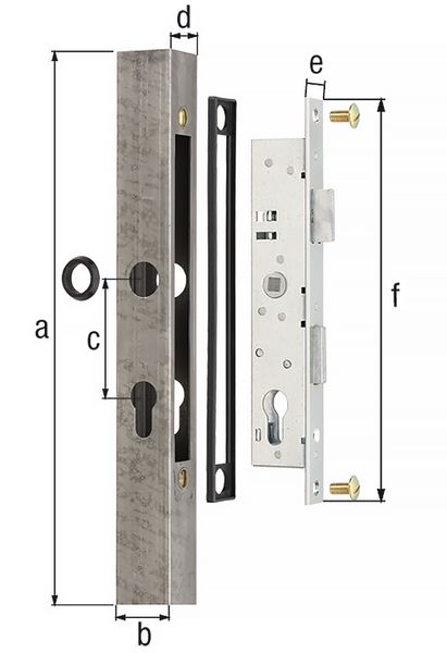 Produktbild Alberts Rohrabschnitt mit Schloss, 40x40mm zum Anschweißen