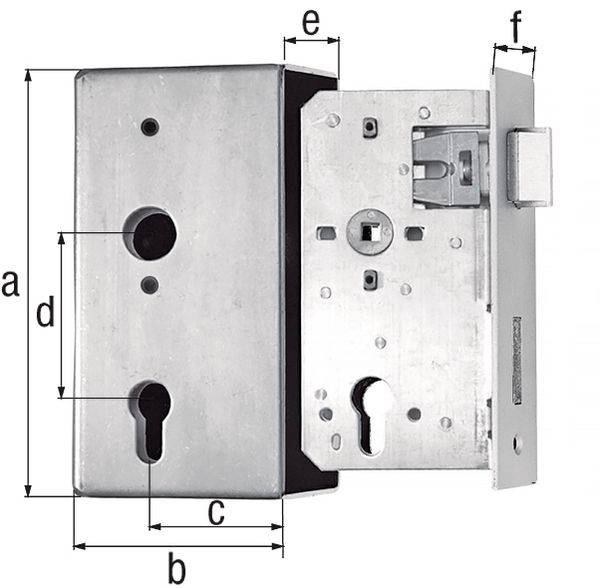 Produktbild Alberts Schlosskasten mit verzinktem Schloss 185 mm hoch