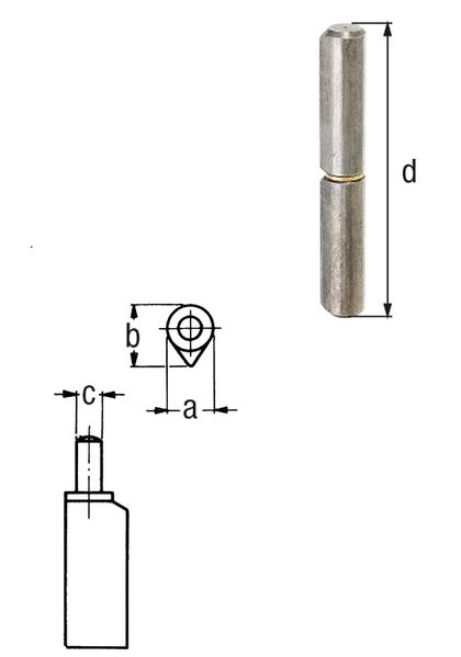Produktbild Alberts Anschweißrolle, zweit., z.Anschweißen, Außen-Ø12mm, Höhe 80mm