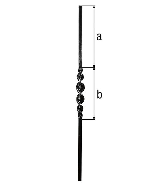Produktbild Alberts Füllstab, Stahl roh,  L 900 mm,  Vierkantstab 12x12 mm,  Höhe Ornament 230 mm