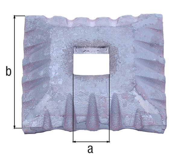 Produktbild Alberts Abdeckrosette, Stahl roh, Außenmaße 70 x 70 mm, Innenmaße 20 x 20 mm