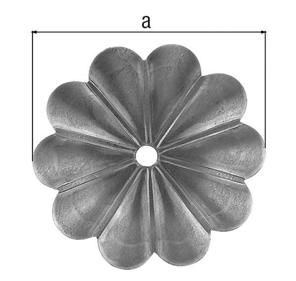 Produktbild Alberts Zierrosette, Stahl roh,  stärke 5 mm,  Breite Rosette 92 mm