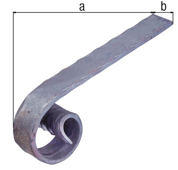 Produktbild Alberts Handlaufanfang Schmiedeeisen, kurze Form,Stahl roh, Flacheisen 40x8 mm, L 300mm