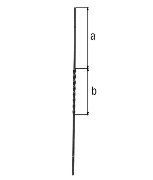 Produktbild Alberts Füllstab, Stahl roh,  Vierkantstab 12x12 mm,  L 900 mm,   Höhe Ornament 230 mm