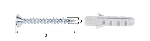Produktbild Alberts Schrauben- und Dübel-Set f. die Befestigung von Profilen,vermessingt,LxS 25x3mm