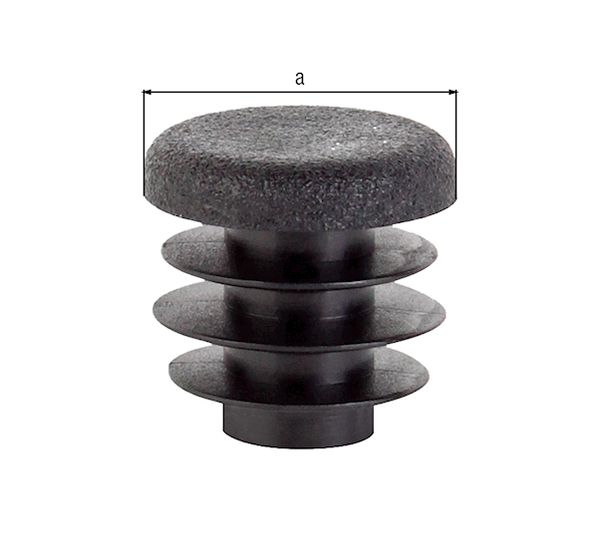 Produktbild Alberts Verschlussstopfen für Rundrohre mit Lamellen, Kst. schwarz, Ø 15 mm