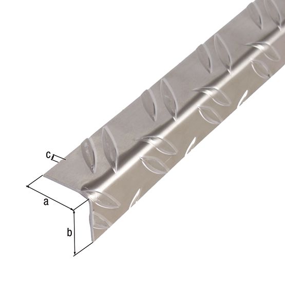 Produktbild Alberts Winkelprofil Riffel-Prägung gleichschenklig Alu blank LxBxH 2000x41,2x41,2 mm