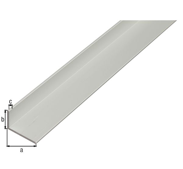 Produktbild Alberts Winkelprofil ungleichschenklig Alu silber eloxiert LxBxHxS 1000x25x15x1,5 mm