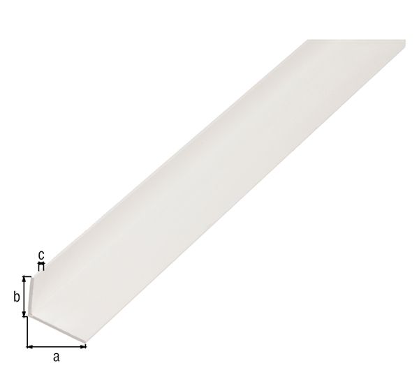 Produktbild Alberts Winkelprofil, ungleichsch., Kst. weiß, LxBxHxS 2000 x 25 x 20 x 2 mm