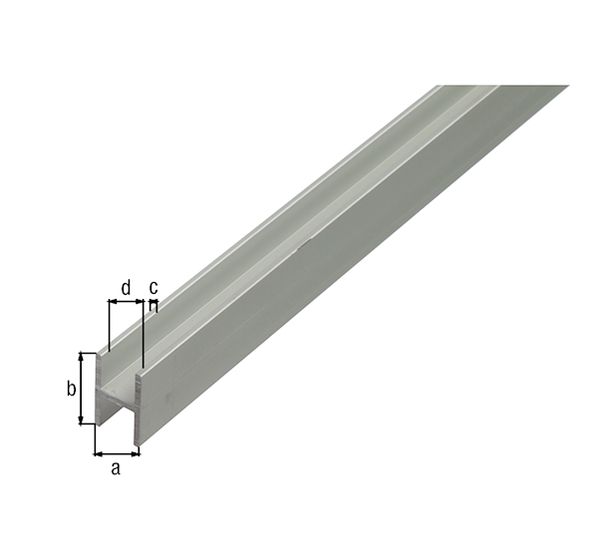 Produktbild Alberts H-Profil für Spanplatten 16/19 mm Alu silber eloxiert LxBxS 2000x22x30x1,5 mm