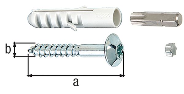 Produktbild Alberts Schrauben-Set zur Befestigung von Fenstergittern, vz, Länge 50 mm, Ø7 mm