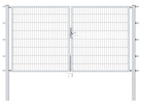 Produktbild Alberts Stabgitter-Doppeltor, feuerverzinkt, lichte BxH2500x1400, PF60x60/1900mm