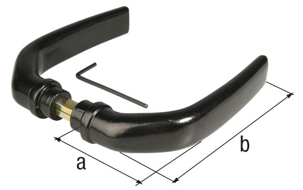 Produktbild Alberts Türdrücker für Wellengittertore, Alu, schwarz eloxiert