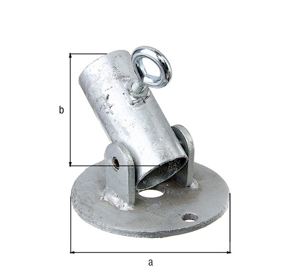 Produktbild Alberts Halter für Partyzelte, feuerverzinkt, zA, Platte Ø100mm, f.Standrohr Ø21-32mm