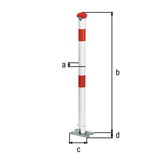 Produktbild Alberts Absperrpfosten Grünenthal umlegbar zum Aufschrauben 60 mm