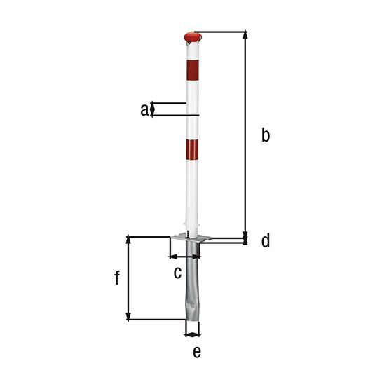 Produktbild Alberts Absperrpfosten Grünenthal umlegbar zum Einbetonieren, 60 mm Drm.