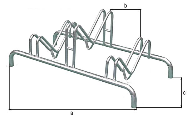Produktbild Alberts Mehrfach-Fahrradständer, fvz,  Einstellplätze 3,  LxT 1000x515 mm