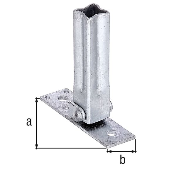 Produktbild Alberts Handlaufstütze für Universalpfosten, verstellbar 90-45°, feuerverzinkt