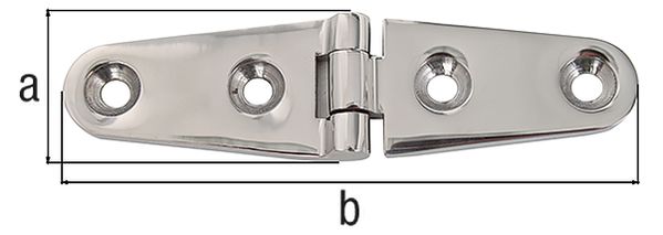 Produktbild Alberts Scharnier SB-verpackt Material: Edelstahl, HxB: 25x100mm, 4 Löcher à Ø5,5 mm