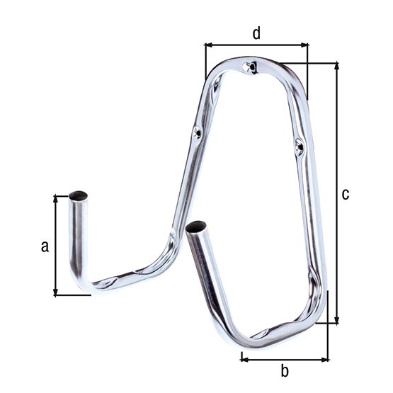 Produktbild Alberts Wandhaken, galv. blau verzinkt , Ø18 mm, BxHxT 250x250x165mm