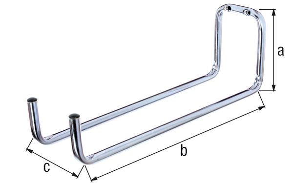 Produktbild Alberts Wandhaken, galv. blau verzinkt, Ø12 mm, BxHxT 90x120x330 mm