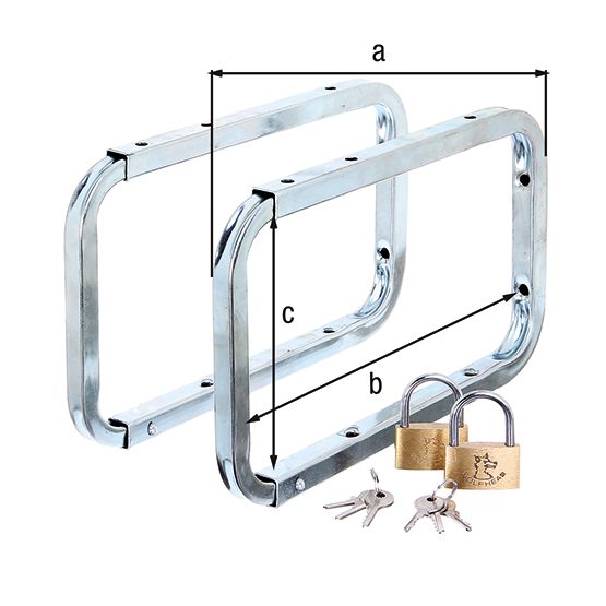Produktbild Alberts Leiterhaken abschließbar, Stahl roh, blau verzinkt, 282x138
