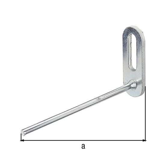Produktbild Alberts Lochplattenhaken, galv. blau verzinkt, Ø4 mm, Tiefe Haken 80 mm