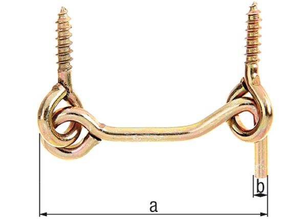 Produktbild Alberts Sturmhaken,m.Öse galv.gelb verzinkt z.Einschrauben Haken Ø4 mm Karte à 1 St.