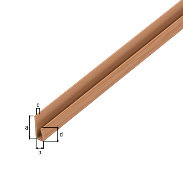 Produktbild Alberts Abschlussprofil PVC Dekor Eiche 1000 x 14 x 6 mm bild 3