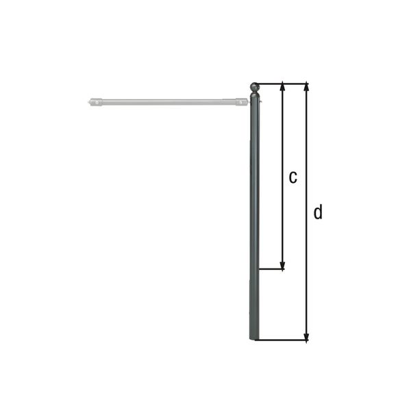 Produktbild Alberts Absperrgittersystem Bella Anfangs oder Endpfosten anthrazit für 1 Traverse bild 2