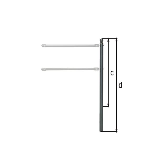 Produktbild Alberts Absperrgittersystem Bella Anfangs oder Endpfosten anthrazit für 2 Traversen bild 2