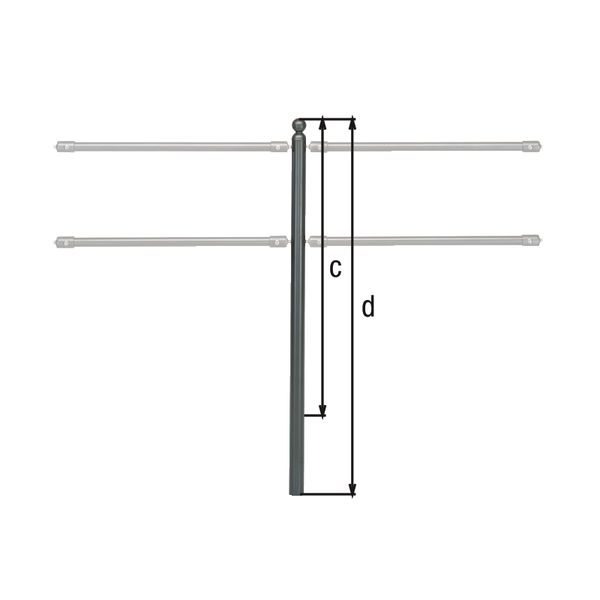 Produktbild Alberts Absperrgittersystem Bella Zwischenpfosten anthrazit für 2 Traversen bild 2