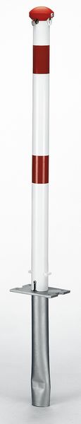 Produktbild Alberts Pfosten Grünenthal weiß rot zum Einbetonieren 60mm mit Dreikantschloss